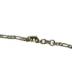 Sterling Silver Figaro Chain Gold Plated Necklace Photo 2