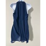 R & M Richards  Navy Blue Halter Top Rhinestone Embellished Size 10 Photo 4