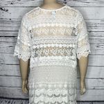 Catherines Size 1X 18/20 White Boho Crochet Lace Cover Photo 4