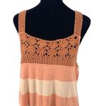 Free People  Womens Sayulita Crochet‎ Striped Dress Sleeveless Orange Cream XS Photo 1