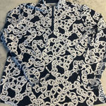 SanSoleil Cooling Long Sleeve Golf Sun Shirt XL Blue White San Soleil $110 EUC Photo 0