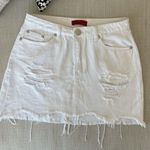 Signature 8 Distressed White Denim Skirt Photo 0