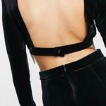 Bershka Black Velvet Top With Diamonds Photo 1