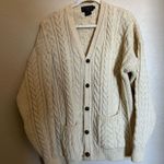 Vintage Peregrine Chunky Cable Knit Fisherman Wool Sweater Cardigan Sz XL Irish Photo 0
