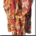 Lush Clothing Lush Floral Long Sleeve Mini Dress Orange Pink Belted Fall Women's Size Small Photo 5