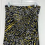 Francesca's  Issa Size 4 Black, Yellow Dotted Silk Strapless Open Back Maxi Dress Photo 5
