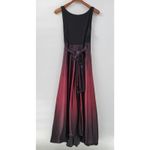 Slny Ombre Satin Wrap Gown Size 10 Black Maroon Formal Maxi Dress Evening Photo 9