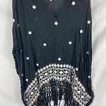 Woolrich Alice + Olivia Black White Fringe Poncho Size M/L Photo 0