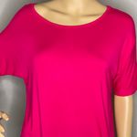 Gyft Short Batwing Sleeve Blouse Hot Pink With Tie on Side in Front Size Small Photo 1