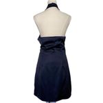 NWT Lelis Collection Women's Navy Blue Satin Lined V Neck Halter Dress Size S Photo 3
