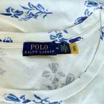 Polo Ralph Lauren Faux Wrap Tee Dress Floral Blue White Tied Front Maxi Medium Photo 7