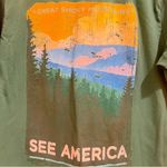 Vibrant Green and Yellow Graphic Relaxed Tee Size M Photo 4