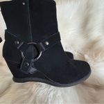 Solesenseability Black Suede Ankle Wedge Boots Size 9 Photo 11