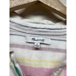 Madewell Linen-Blend Daily Shirt Button Up Sz M Rainbow Stripe Boxy Oversized Photo 3