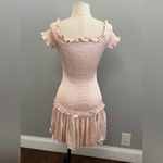 Donna Mizani Off The Shoulder Lolita Blush Pink Mini Dress Size Small EUC Photo 5