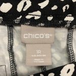 Chico's Pull On Pants Womens Size 8 Black Leopard Print Stretch Casual Career Photo 5