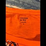 Crown & Ivy Women's Orange Bicycle Print T-Shirt, Size L Photo 2