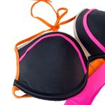 Victoria's Secret Victoria’s Secret VS Swim ❤︎ Hottie Banded Halter Bikini Top ❤︎ Black Pink 34C Photo 3