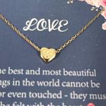 Monooc Initial G on Gold Heart Pendant Necklace 14K gold plating 16” Photo 3