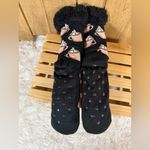 Winter Fall Sherpa Style Toasty Hot Cocoa Skid Proof Socks Cozy Comfy Campfire Black Photo 2