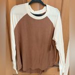 Sonoma NWT!  - Cozy Baseball Long Sleeve Tee - XL, Camel/Ivory Photo 0