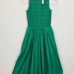 Madewell The Melody Bubble Hem Smocked Midi Dress Poplin Verdant Green XXS NWT Photo 6