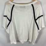 Ozai N Ku Linen White Geometric Black Stripe Top Size 2 Photo 5