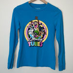 Looney Tunes Blue Long Sleeve Shirt Vintage 90s Size XS Photo 0