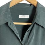 Equipment  June Bug Green Classic Long Sleeve Silk Button Up Blouse Size XS Photo 2