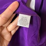 Lavender Brown  Purple 100% Silk Tie Neck Long Sleeve Blouse Top Women's Size S Photo 3