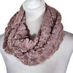 Purple and Silver Sequin Faux Fur Infinity Scarf One Size Photo 0