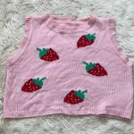 Strawberry Sweater Vest Pink Size L Photo 4