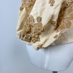Anthropologie NWOT  DOLAN Lace Puff-Sleeve Top Cream Size M Long sleeve Photo 8