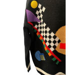 Listicle Litsicle Retro 90's Embroidered Funky Crew Neck Pullover Sweater Size Small Photo 5