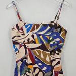 Avec Les Filles Women's Beige Printed Square-Neck Bodycon Mini Dress Size 6 Photo 4