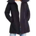 Sam Edelman  Asymmetric Zip Water Repellent faux fur Parka in Black Photo 1