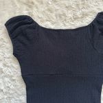 Free People FP Beach Anette Top Crinkle Sweetheart Neck Cap Sleeves Black Sz M Photo 5