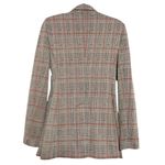 Calvin Klein Houndstooth Neutral Plaid Blazer - Gray-ish Tan Red Black Chic sz M Photo 3