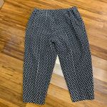 Talbots  Embroidered Silk‎ Pants Womens 16W Black White Cropped Trousers Vintage Photo 2