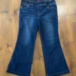 Spanx Jeans 1X Petite Blue Flare – Pull-On Stretch, Excellent Condition Photo 0