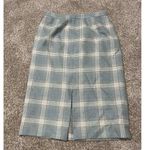 Jones New York petite women wool midi skirt blue plaid size closure size 10P Photo 6