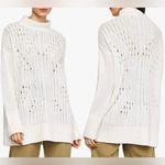 BCBGMAXAZRIA Turtleneck Sequin Long Tunic Sweater WHITE Size XS BEW Photo 0