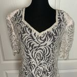 VTG 80s PEARL BEADED LACE SHEER BLOUSE Size M Photo 1