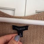 Talbots gold metallic ribbed vneck cardigan sweater m Photo 3