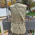 Max jeans  Women’s Army Olive Green Tencel Utility Vest Size XS Cargo Pockets Photo 4