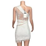Michael Costello  x REVOLVE Rochelle One Shoulder Lace Mini Dress, Ivory, Small Photo 8