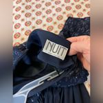 Vintage 90s Navy Blue Glitter Leopard Print Long Sleeve Maxi Dress Size Medium 8 Photo 3