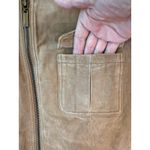 New York & Company Full Zip Trucker Moto Jacket Leather Tan Women's Size Large Photo 3