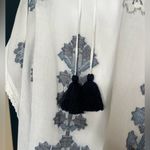 J Jill Bohemian White & Blue Print Ocean Breeze Poncho, NWT. Photo 5