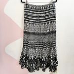 Tribal Print Tiered Maxi Skirt Boho Festival Vintage Retro Cottagecore 2000s XL Black Photo 1